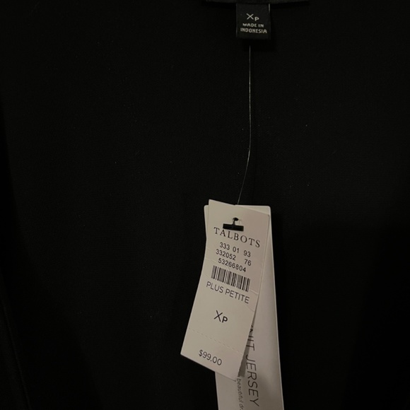 NWT- Talbots long sleeve crossover top- black - Picture 2 of 4
